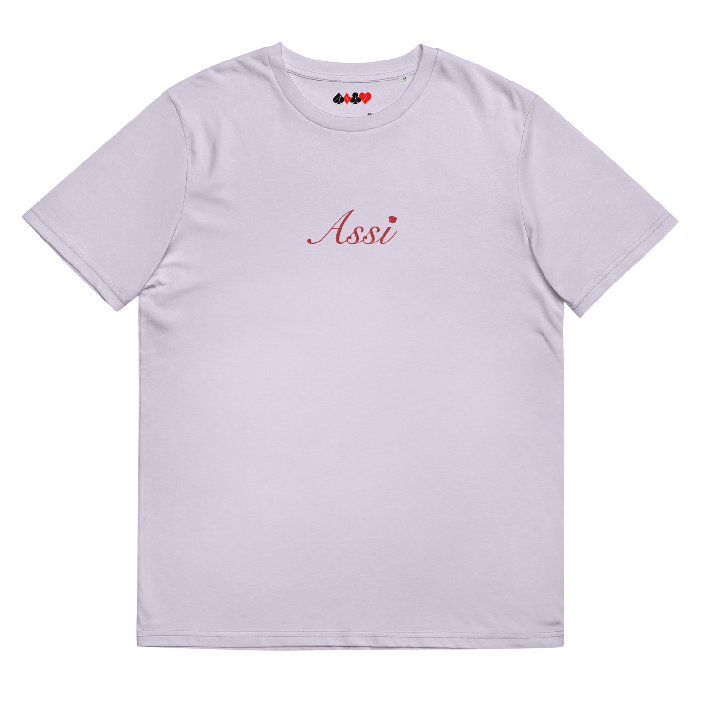 Assi embroidered & red flower unisex t-shirt