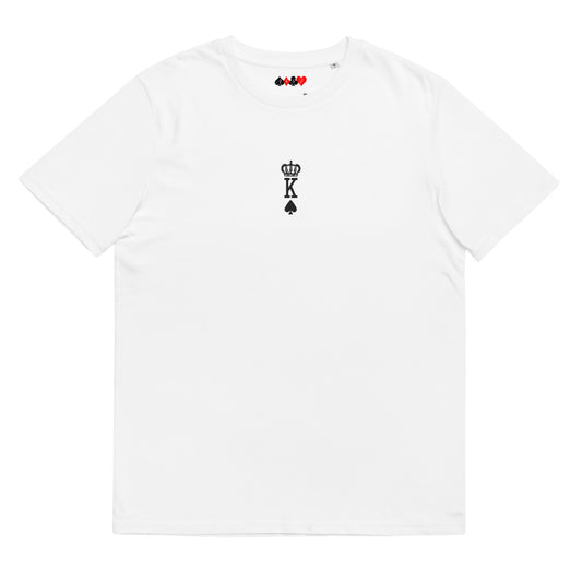 T-shirt unisex con ricamo Re di picche Assi